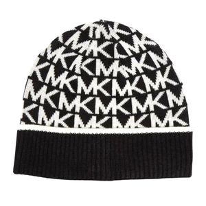 Michael Kors Borderd MK Logo Cuf Beanie Hat